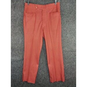 Vintage Di Fini Red Dogstooth Polyester Golf Pants Slacks Disco Men's Size 32x27